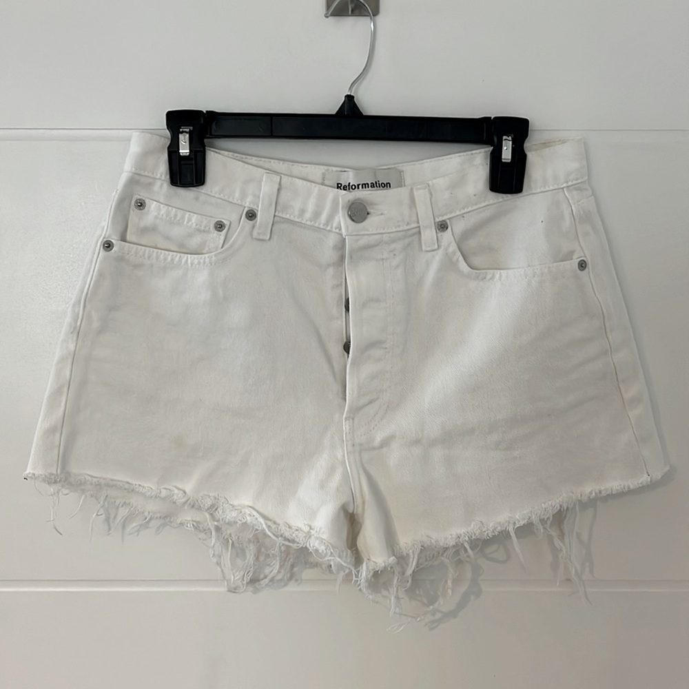 Reformation White Dixie Shorts